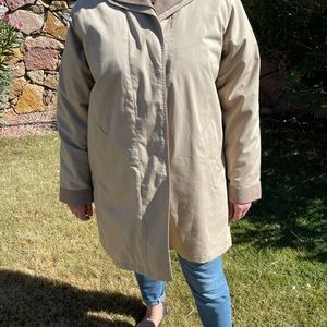HABAND Women's Size Medium Khaki 3/4 Length Trench Coat